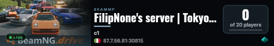 FilipNone's server | Tokyo Shuto Expressway live status badge