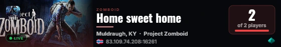Home sweet home live status badge