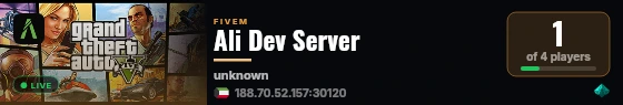 Ali Dev Server live status badge