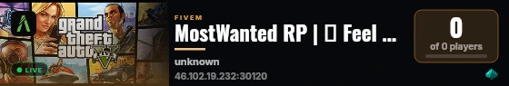 MostWanted RP | 🚨 Feel the Heat 🚨 live status badge