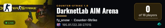 DarknetLab AIM Arena live status badge