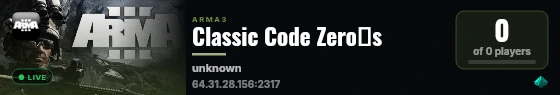 Classic Code Zero�s live status badge