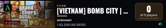 [VIETNAM] BOMB CITY | GANGSTER & CHIẾM ĐÓNG | discord.gg/bombcity live status badge
