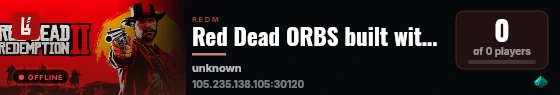 Red Dead ORBS built with VORPCore! live status badge