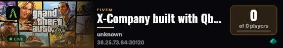 X-Company built with Qbox Project by The Community! live status badge