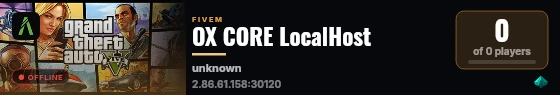 OX CORE LocalHost live status badge