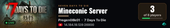 Mineconic Server live status badge