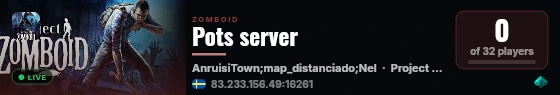 Pots server live status badge