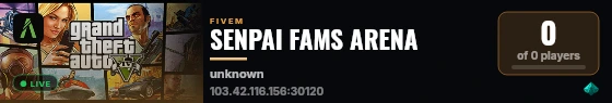 SENPAI FAMS ARENA live status badge