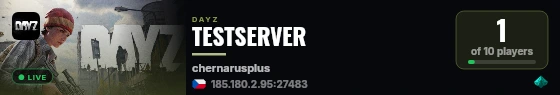 TESTSERVER live status badge