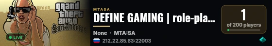Default MTA Server live status badge