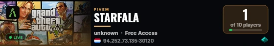 STARFALA live status badge