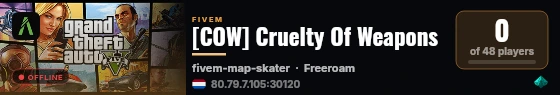 [COW] Cruelty Of Weapons live status badge
