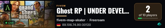 Ghost RP | UNDER DEVELOPMENT live status badge