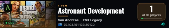Astronaut Development live status badge