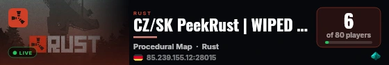CZ/SK PeekRust | WIPED 3.9 | CHERNOBYL live status badge
