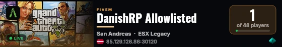 DanishRP Allowlisted live status badge