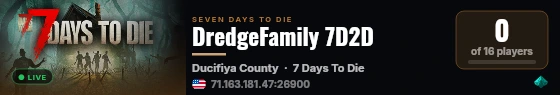 DredgeFamily 7D2D live status badge
