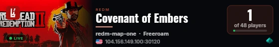 Covenant of Embers live status badge