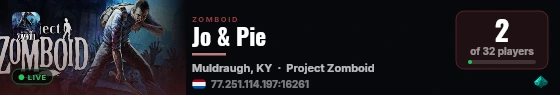 Jo & Pie live status badge