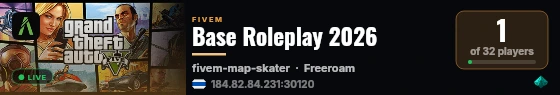 Base Roleplay 2026 live status badge