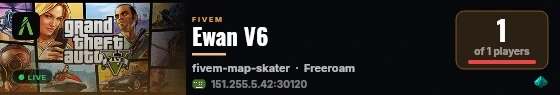 Ewan V6 live status badge