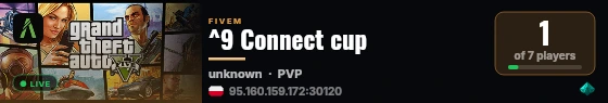 ^9 Connect cup live status badge