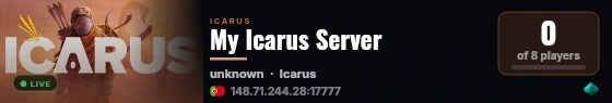 My Icarus Server live status badge