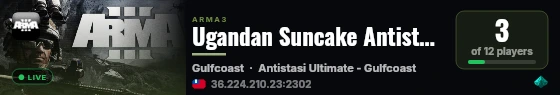 Ugandan Suncake Antistasi Ultimate live status badge