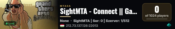 SightMTA - Connect || GazdagRP || www.sightmta.hu live status badge