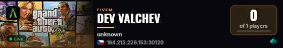 DEV VALCHEV live status badge