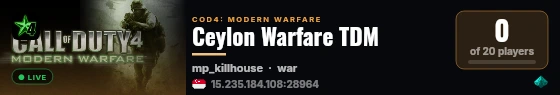 Ceylon Warfare TDM live status badge