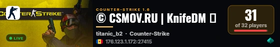 © CSMOV.RU | KnifeDM ★ live status badge