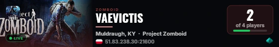 VAEVICTIS live status badge