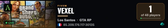 VEXEL live status badge
