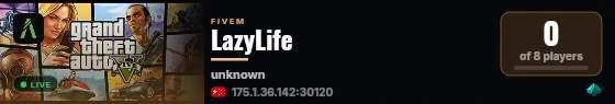 LazyLife live status badge