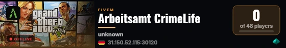 Arbeitsamt CrimeLife live status badge