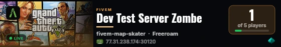Dev Test Server Zombe live status badge