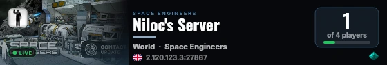 Niloc's Server live status badge