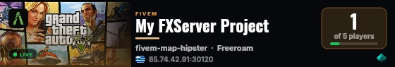 My FXServer Project live status badge