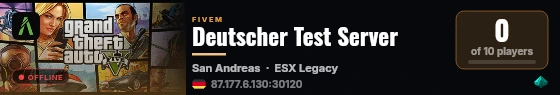 Deutscher Test Server live status badge