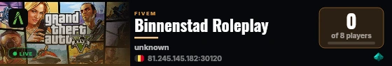 Binnenstad Roleplay live status badge