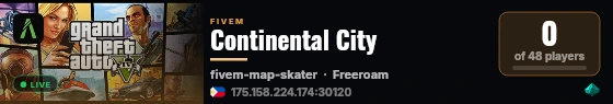 Continental City live status badge
