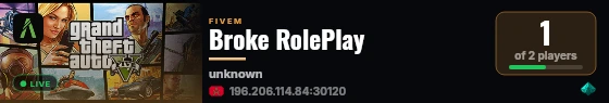 Broke RolePlay live status badge