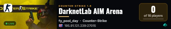 DarknetLab AIM Arena live status badge