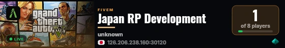 Japan RP Development live status badge