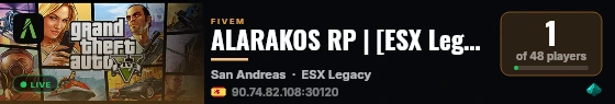 ALARAKOS RP | [ESX Legacy] live status badge
