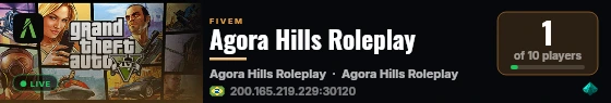 Agora Hills Roleplay live status badge