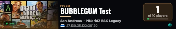BUBBLEGUM Test live status badge