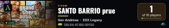 SANTO BARRIO prue live status badge